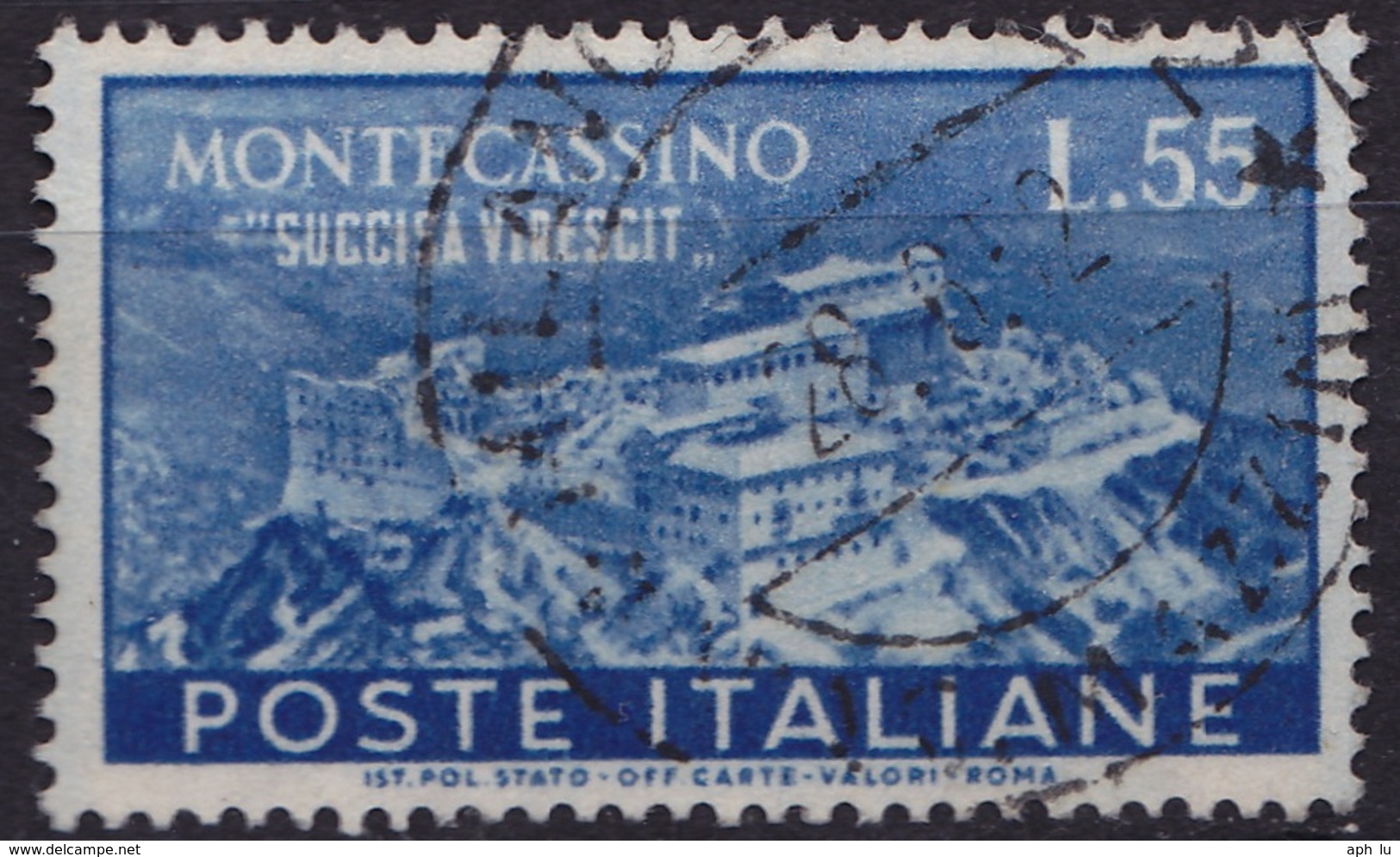 1951 MiNr. 837 Monte Cassino 55 Lire Gestempelt (b160903) - 1946-60: Used