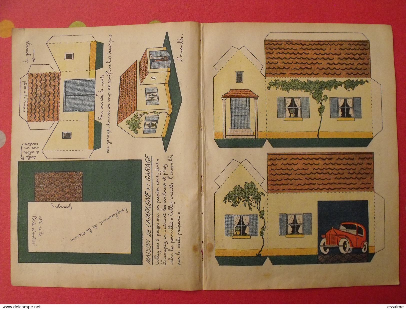 Découpage  à Construire. Maison De Campagne Et Garage Voiture. 1934 - Collections