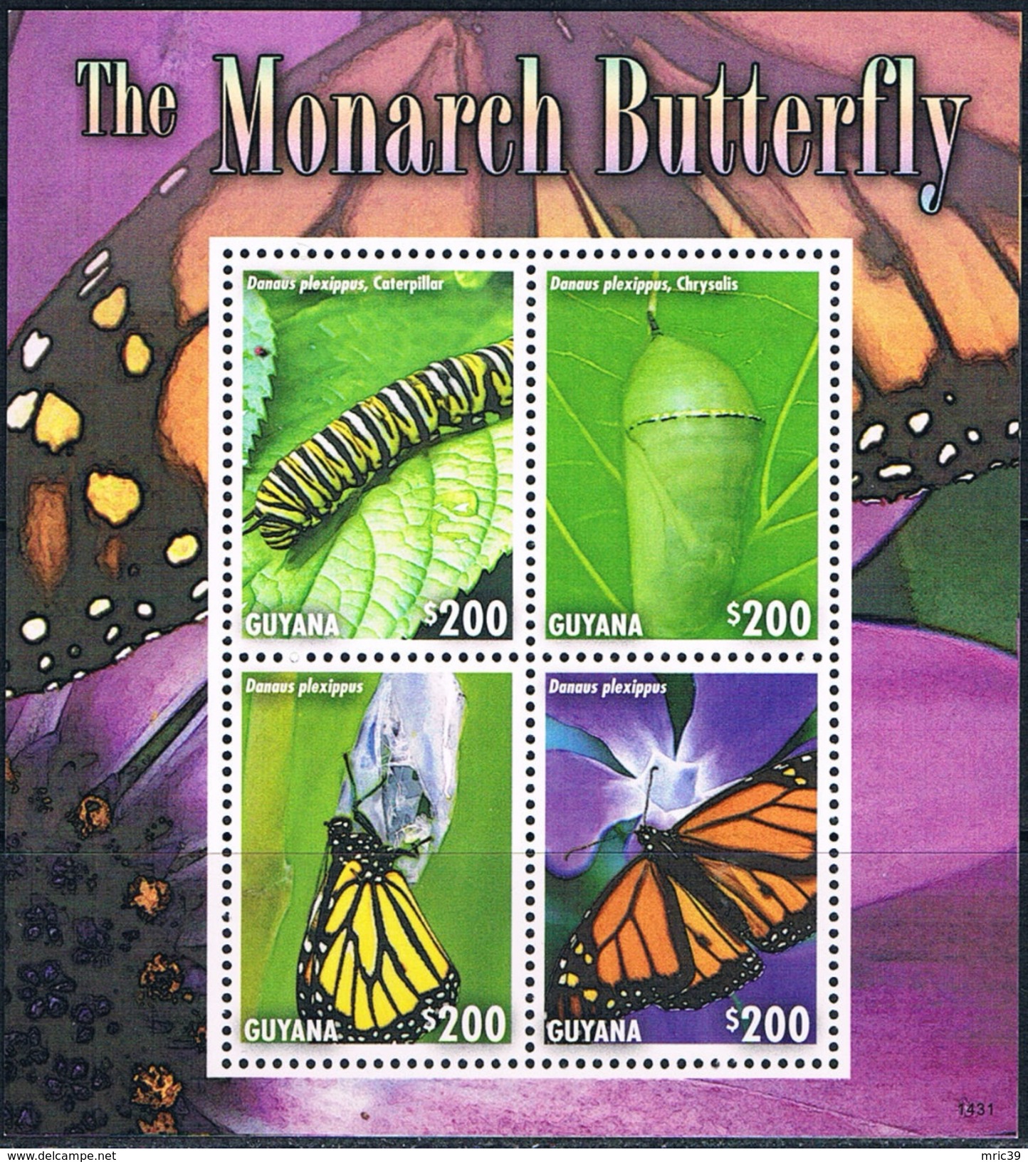 Bloc Sheet Papillon Butterflies Neuf ** MNH  Guyana  2014 - Papillons