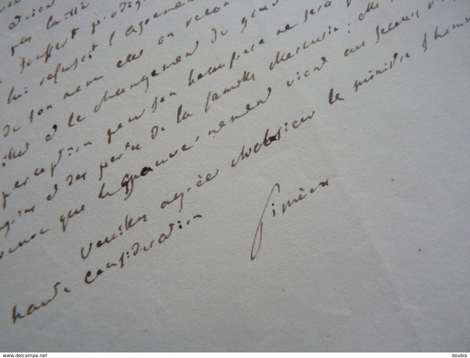 Comte SIMEON (1749-1842) [ Graveson ] MINISTRE Joseph BONAPARTE Puis Louis XVIII. AUTOGRAPHE - Other & Unclassified