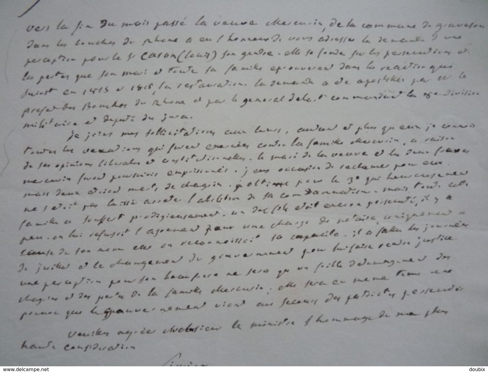 Comte SIMEON (1749-1842) [ Graveson ] MINISTRE Joseph BONAPARTE Puis Louis XVIII. AUTOGRAPHE - Altri & Non Classificati