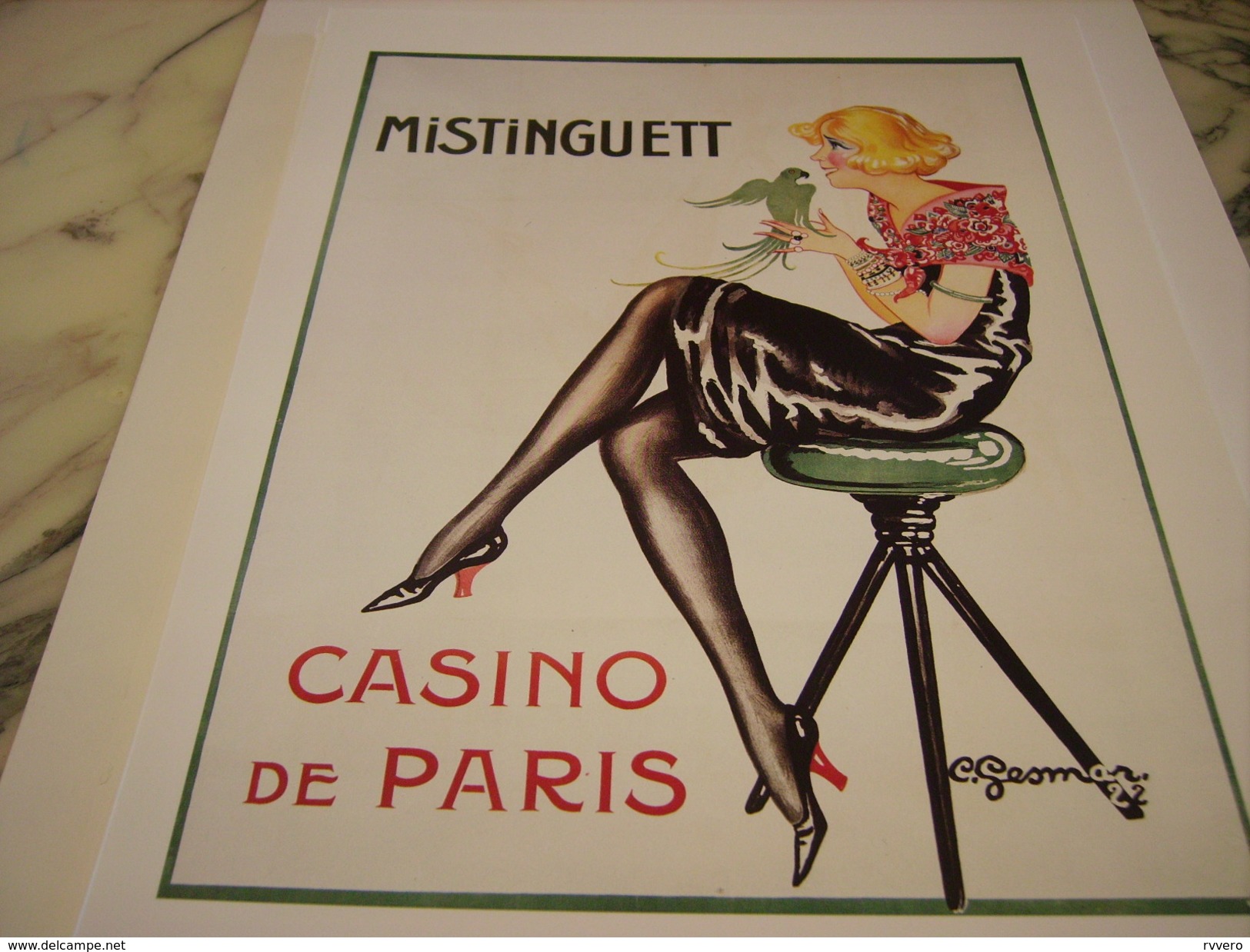 ANCIENNE PUBLICITE ART DECO CASINO DE PARIS MISTINGUETT DE CHARLES GESMAR 1922 - Autres & Non Classés