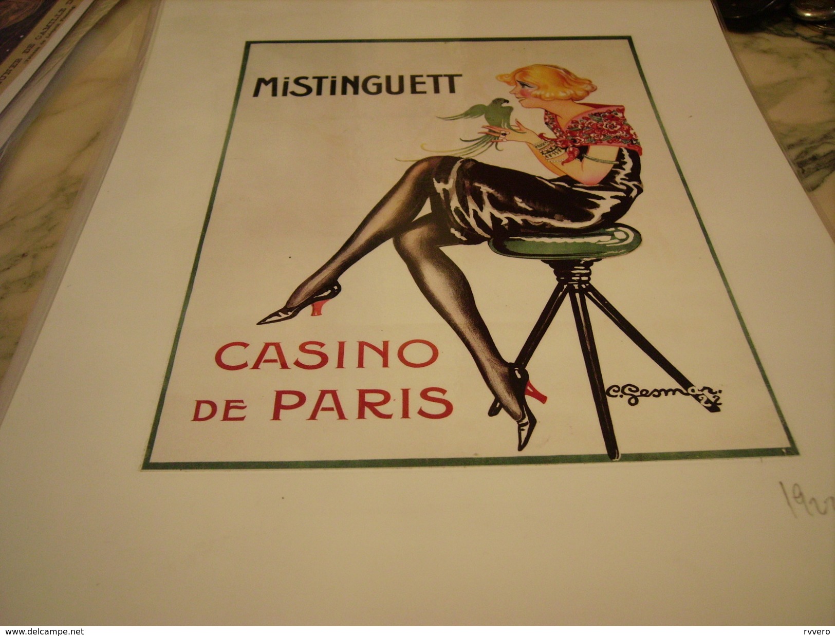 ANCIENNE PUBLICITE ART DECO CASINO DE PARIS MISTINGUETT DE CHARLES GESMAR 1922 - Autres & Non Classés