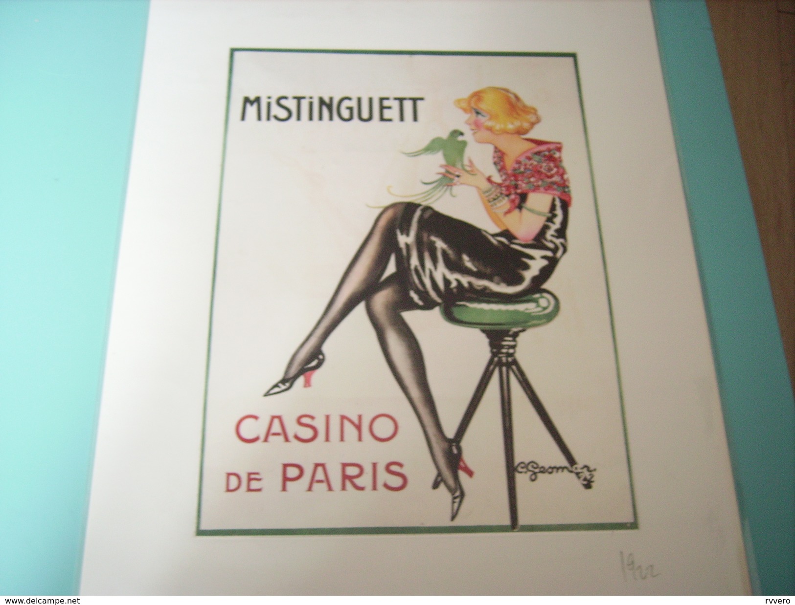 ANCIENNE PUBLICITE ART DECO CASINO DE PARIS MISTINGUETT DE CHARLES GESMAR 1922 - Autres & Non Classés