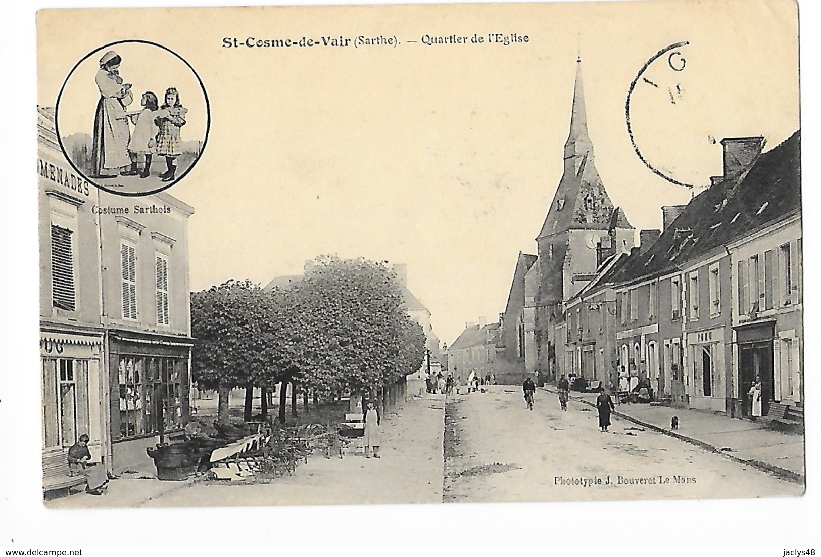 St-Cosme-de-Vair  (cpa 72)  Quartier De L'église -   - L 1 - Autres & Non Classés