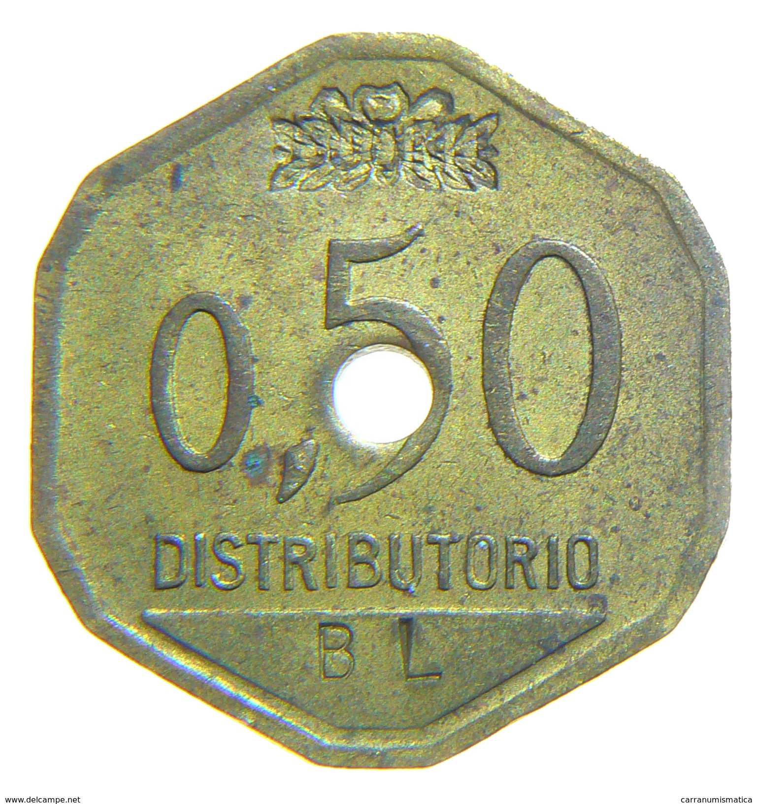 [NC] ITALIA - GETTONI MONETALI 1938 - SOCIETA ANONIMA NAZIONALE COGNE - 0,5 LIRE - Monetari/ Di Necessità