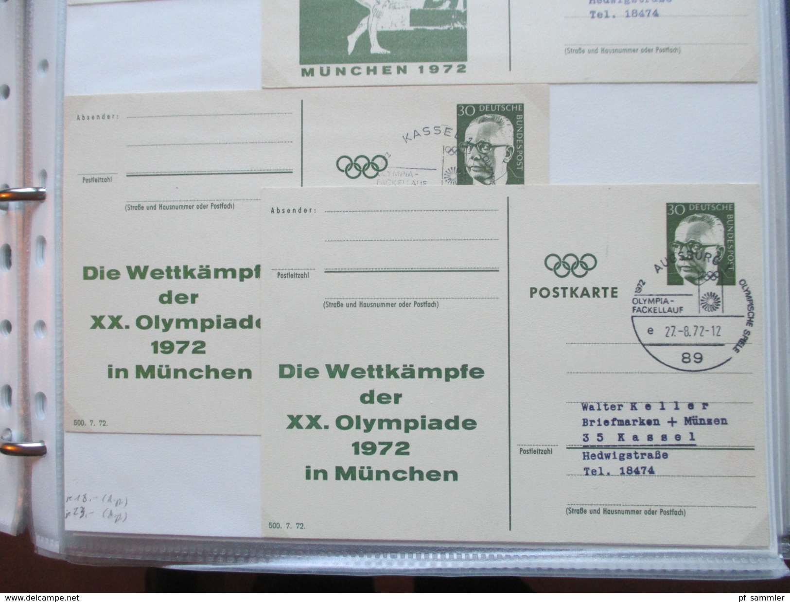 Olympische Spiele München 1972 Sammlung Sonderbelege / Karten mit Blocks und besseren Stücken!! Hoher Katalogwert!!