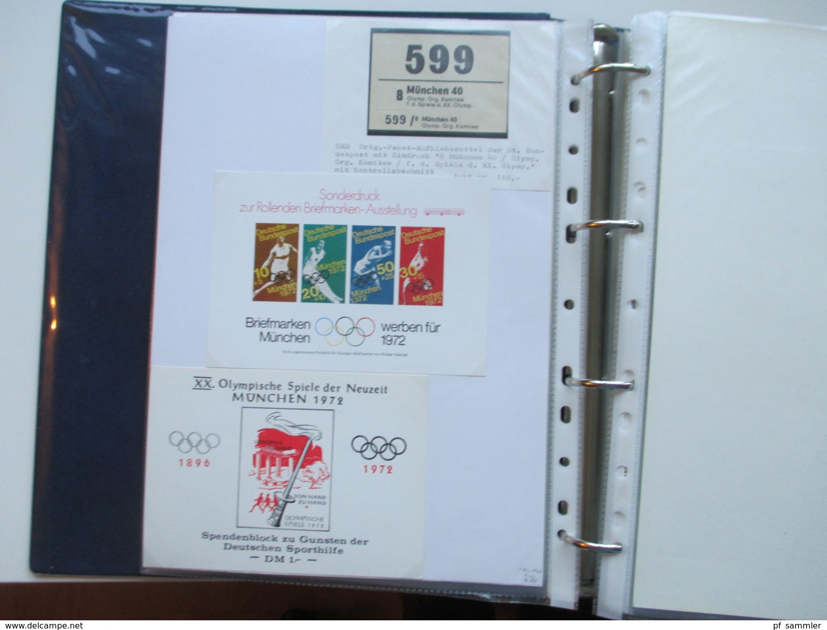 Olympische Spiele München 1972 Sammlung Sonderbelege / Karten mit Blocks und besseren Stücken!! Hoher Katalogwert!!