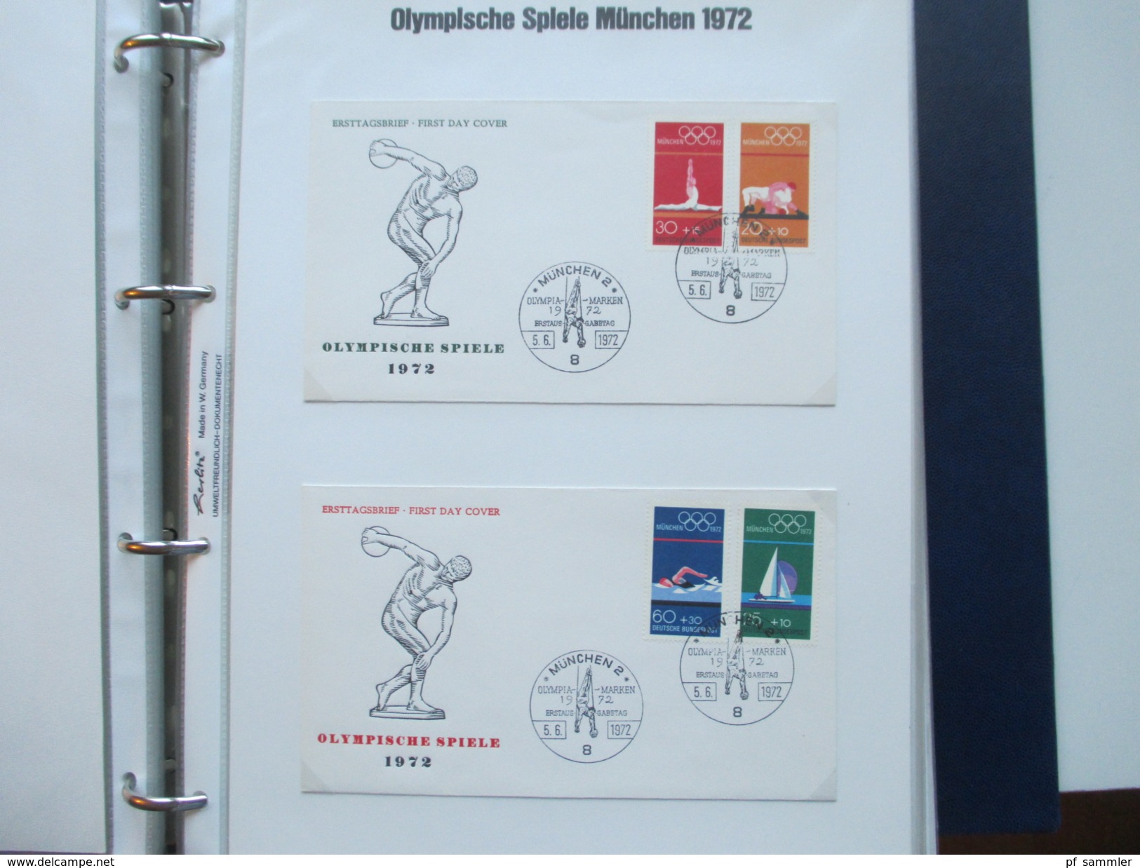 Olympische Spiele München 1972 Sammlung Sonderbelege / Karten mit Blocks und besseren Stücken!! Hoher Katalogwert!!