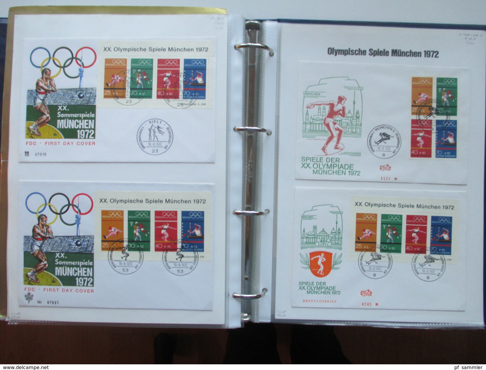 Olympische Spiele München 1972 Sammlung Sonderbelege / Karten mit Blocks und besseren Stücken!! Hoher Katalogwert!!
