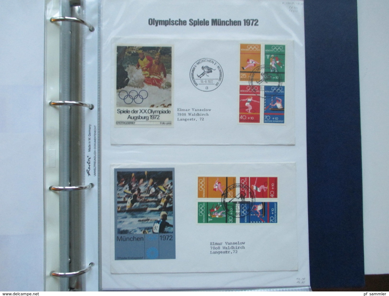 Olympische Spiele München 1972 Sammlung Sonderbelege / Karten mit Blocks und besseren Stücken!! Hoher Katalogwert!!