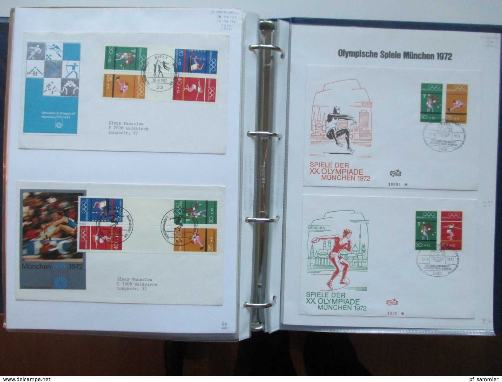 Olympische Spiele München 1972 Sammlung Sonderbelege / Karten mit Blocks und besseren Stücken!! Hoher Katalogwert!!