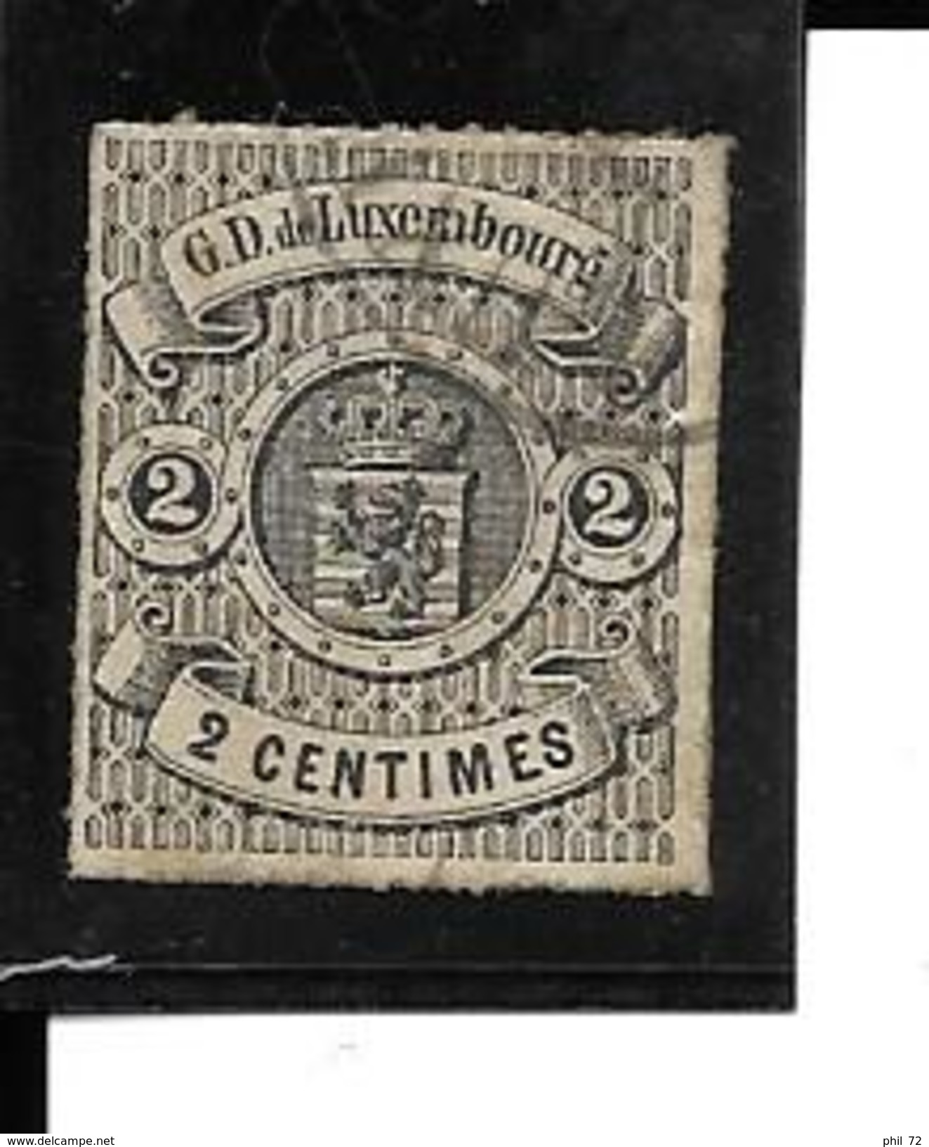 LUXEMBOURG Yvert N° 13 (o) Percé En Lignes Blanches - 1859-1880 Wappen & Heraldik