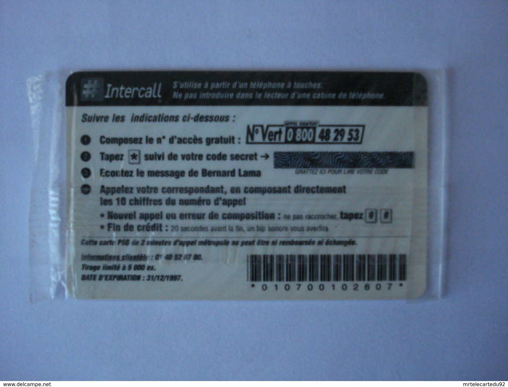 INTERCALL  PR51   " N.S.B "  EQUIPE DU PARIS SAINT-GERMAIN - Cellphone Cards (refills)