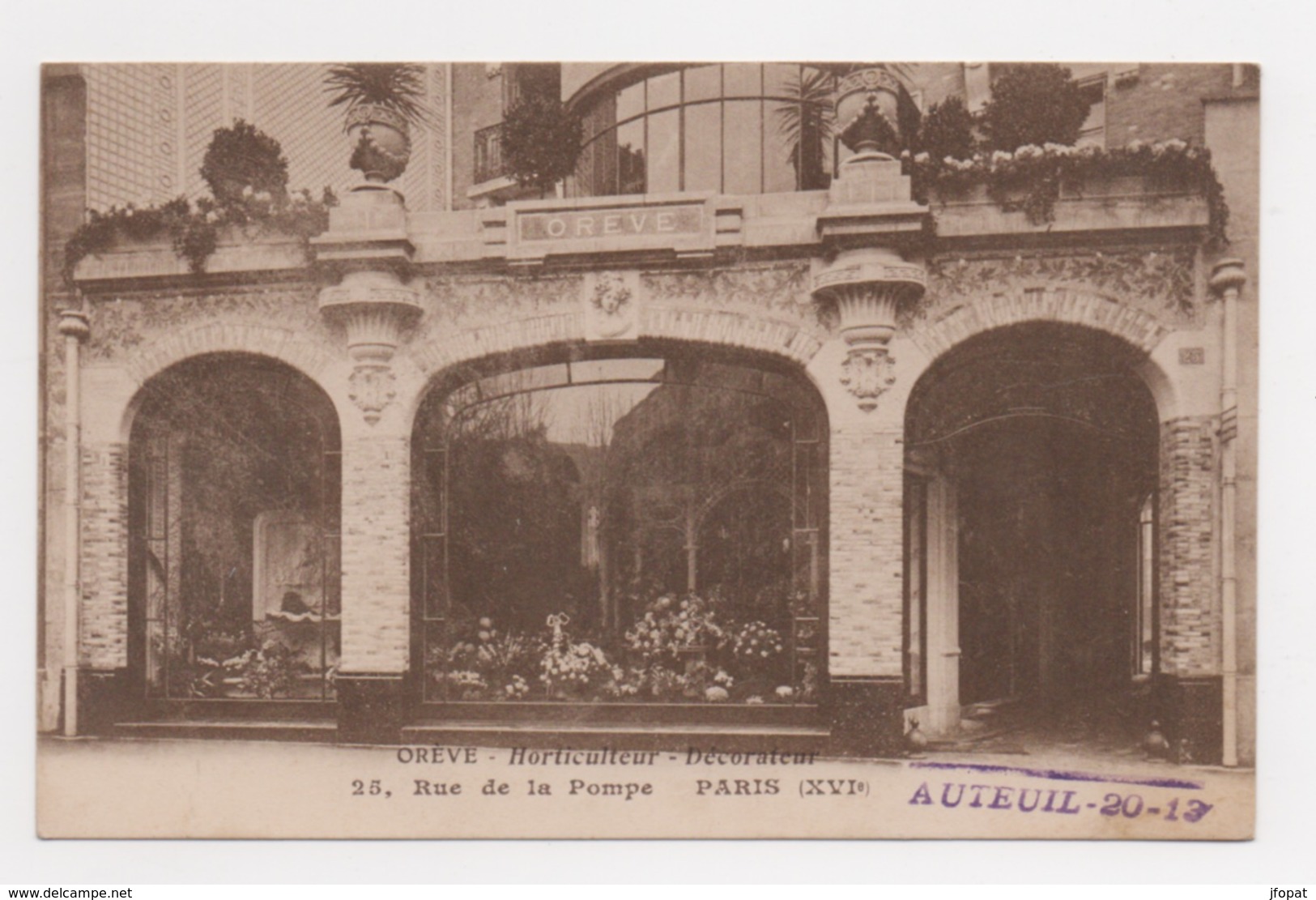 75 PARIS - 16ème, Rue De La Pompe, OREVE Horticulteur-décorateur - Arrondissement: 16