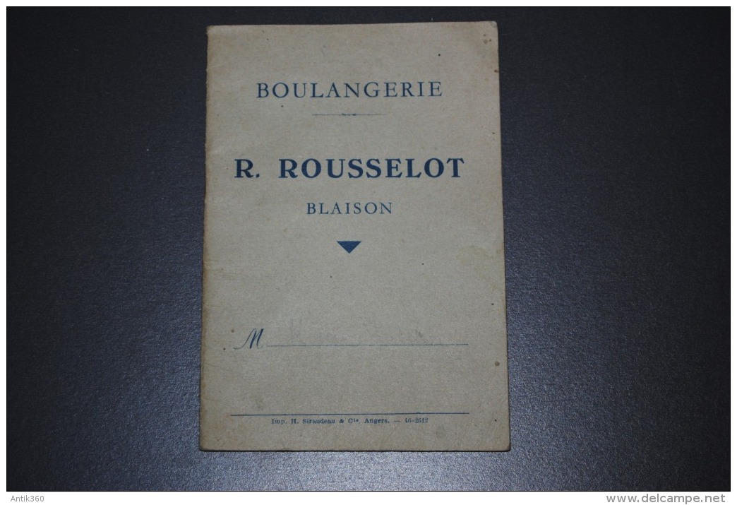Ancien Livret De Compte Boulangerie ROUSSELOT à Blaison Gohier (49 - Maine Et Loire - Anjou) - Non Classificati