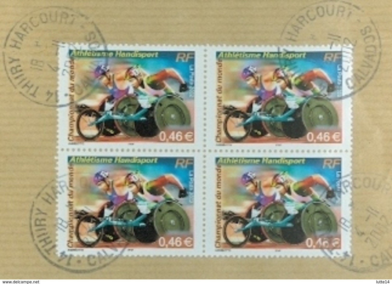 Timbres Sur Lettre 3495: Championnats Du Monde Handisport Athlétisme à Lille 2002 / Sport Lutte France 04/11/2002 - Sport Voor Mindervaliden