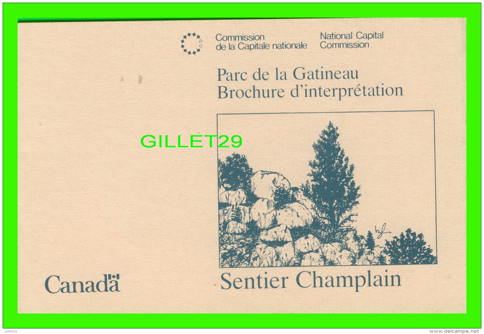 LIVRET - BROCHURE D'INTERPRÉTATION DU PARC DE LA GATINEAU, QUÉBEC EN 1989  - SENTIER CHAMPLAIN - 20 PAGES - - Toerisme