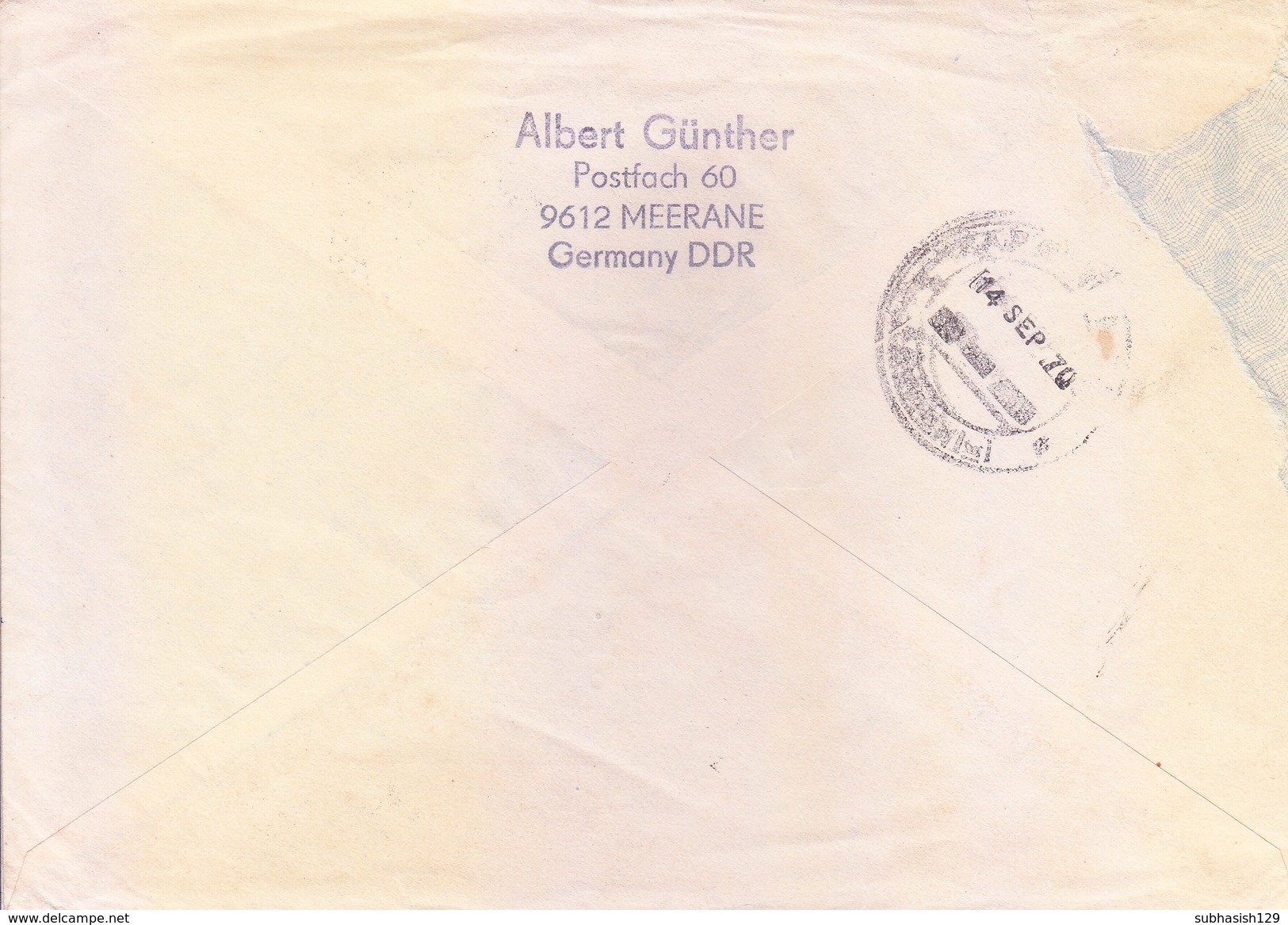 GERMANY 1979 AIRMAIL COMMERCIAL COVER POSTED FROM MEERANE FOR PAKISTAN - Lettres & Documents