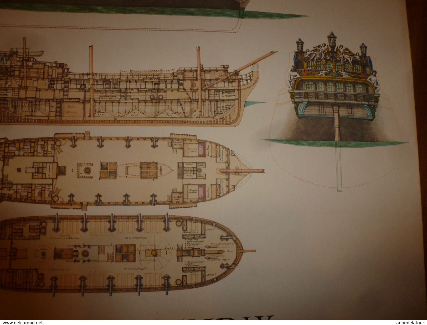 Années 1930-1950 Ou Avant :Gravure MARINE , En Couleurs ( LE CONSTANTIA) ,dim Hors-tout 48 Cm X 37 Cm - Publicités