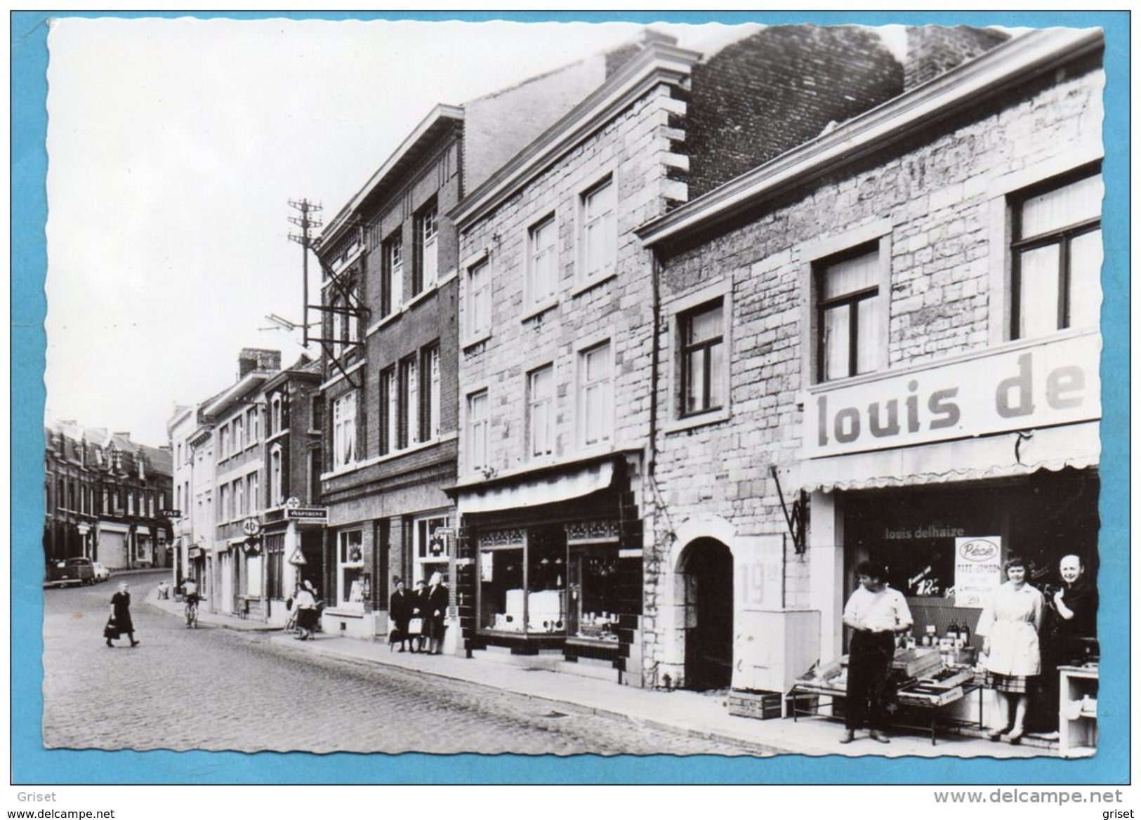 BOUFFIOULX -avenue Pastur-gros Plan -animé-commerces épicerie L De Delhaize-pharmacie --années 50 éditions Willame - Andere & Zonder Classificatie