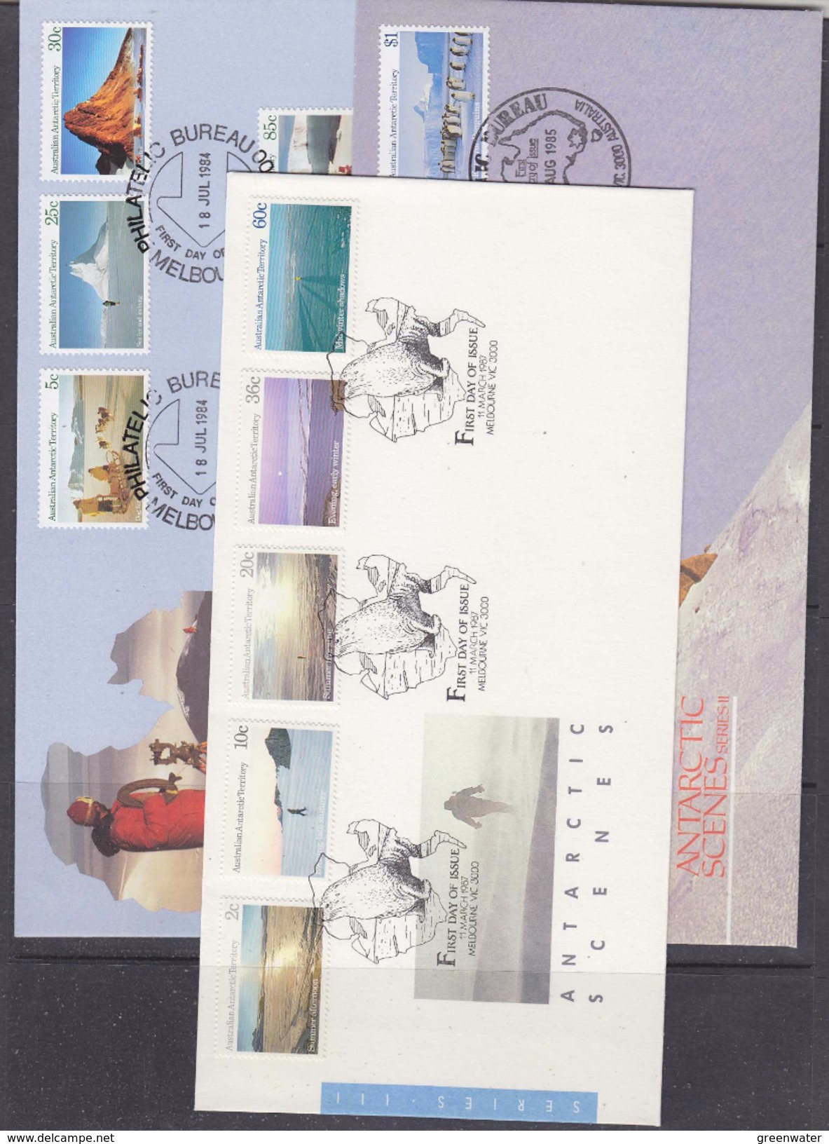 AAT 1984/1987 Antarctic Scenes 3x5v 5 FDC (F6069) - FDC