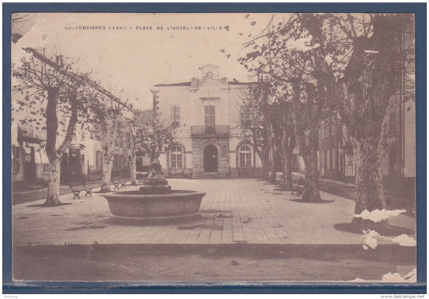 = Colobrières, Var, Place De L'Hôtel De Ville  3 Timbres 158 Le 11.8.1924 - Collobrieres