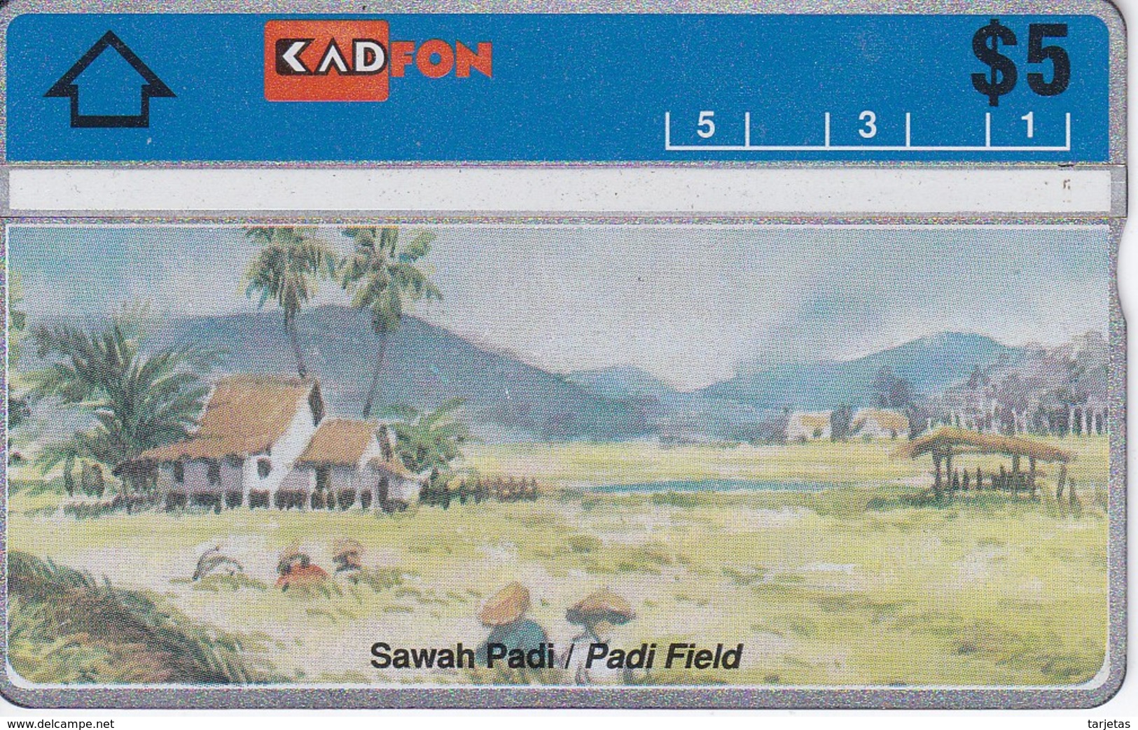 TARJETA DE MALASIA DE KADFON DE SAWAH PADI $5 - Malasia