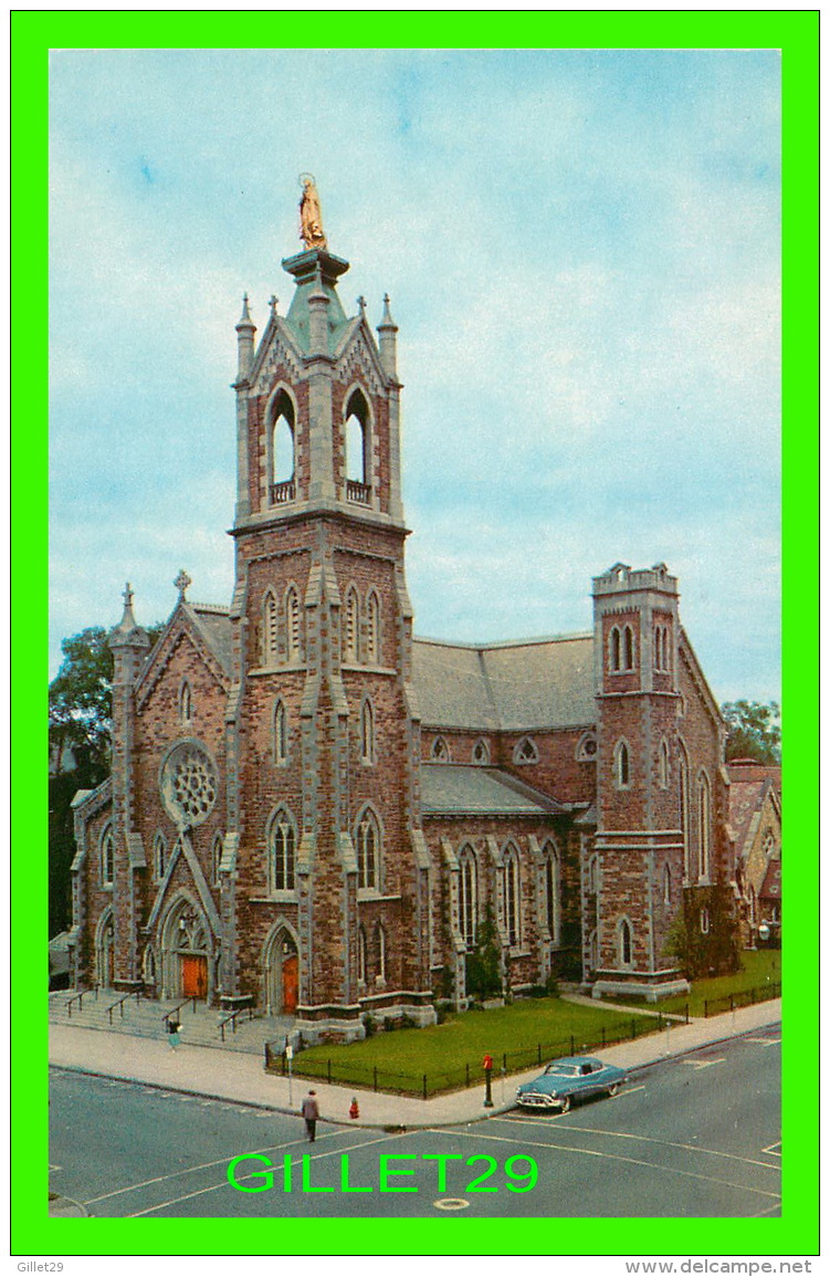 BURLINGTON, VT - CATHEDRAL OF THE IMMACULATE CONCEPTION IN 1958 - ANIMATED WITH OLD CAR -  THE PRESTON COMPANY - - Burlington