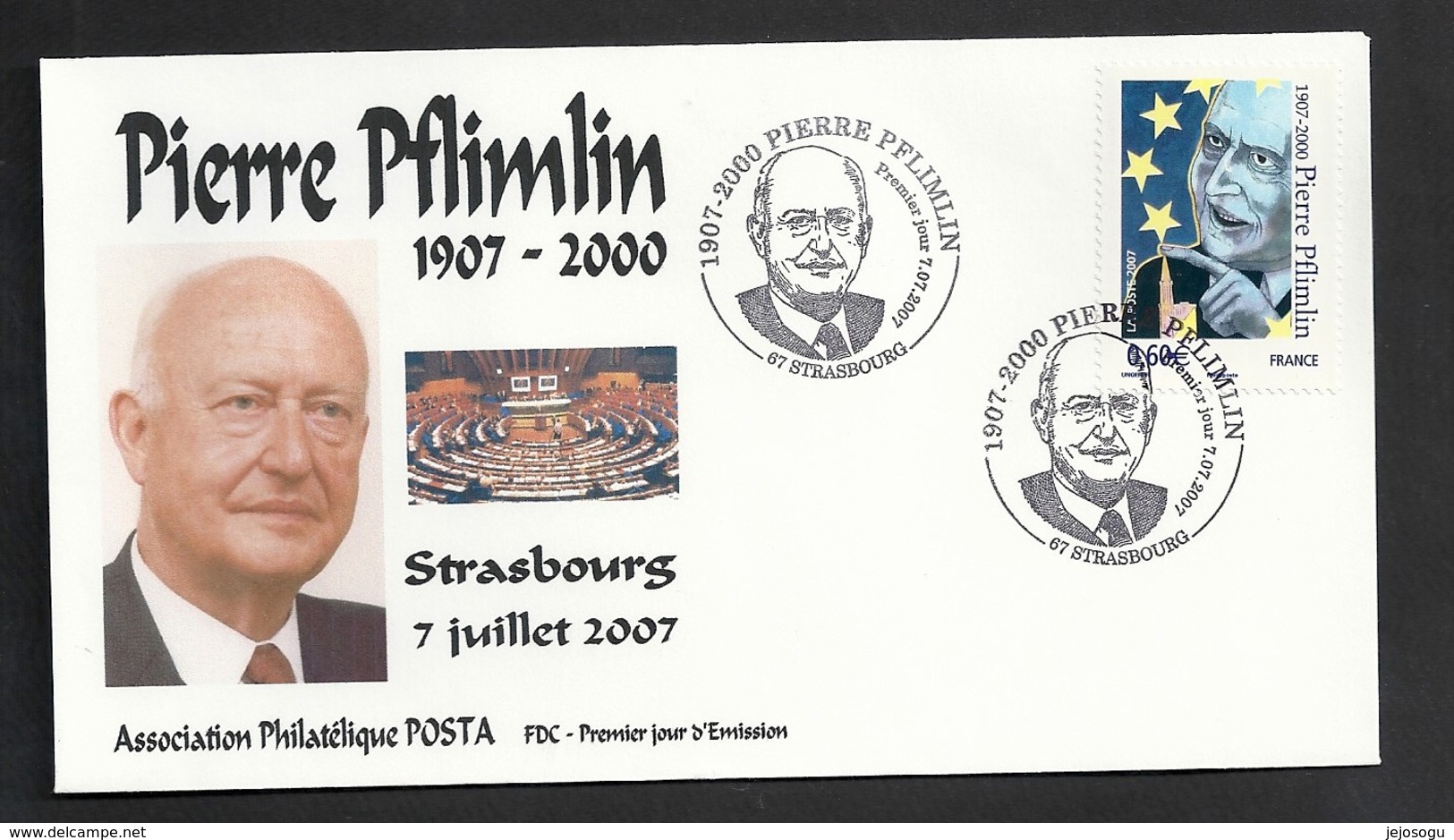 Pierre Pflimlin  Y&T N° 4078   Enveloppe 1er Jour 07.07.2007  Livraison Gratuite - 2000-2009