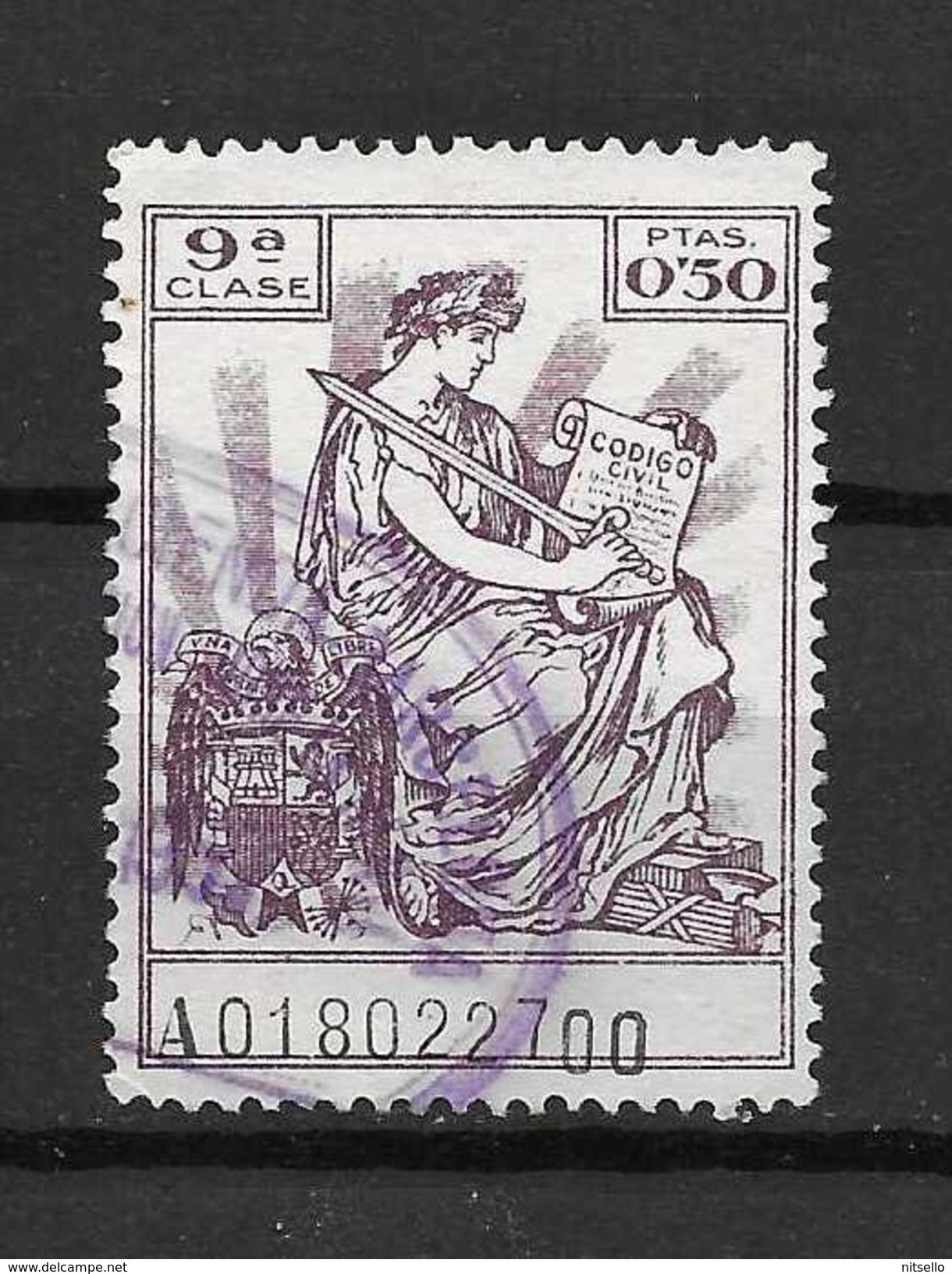 LOTE 1891 B   ///  ESPAÑA  FISCALES -   9ª CLASE - Fiscales