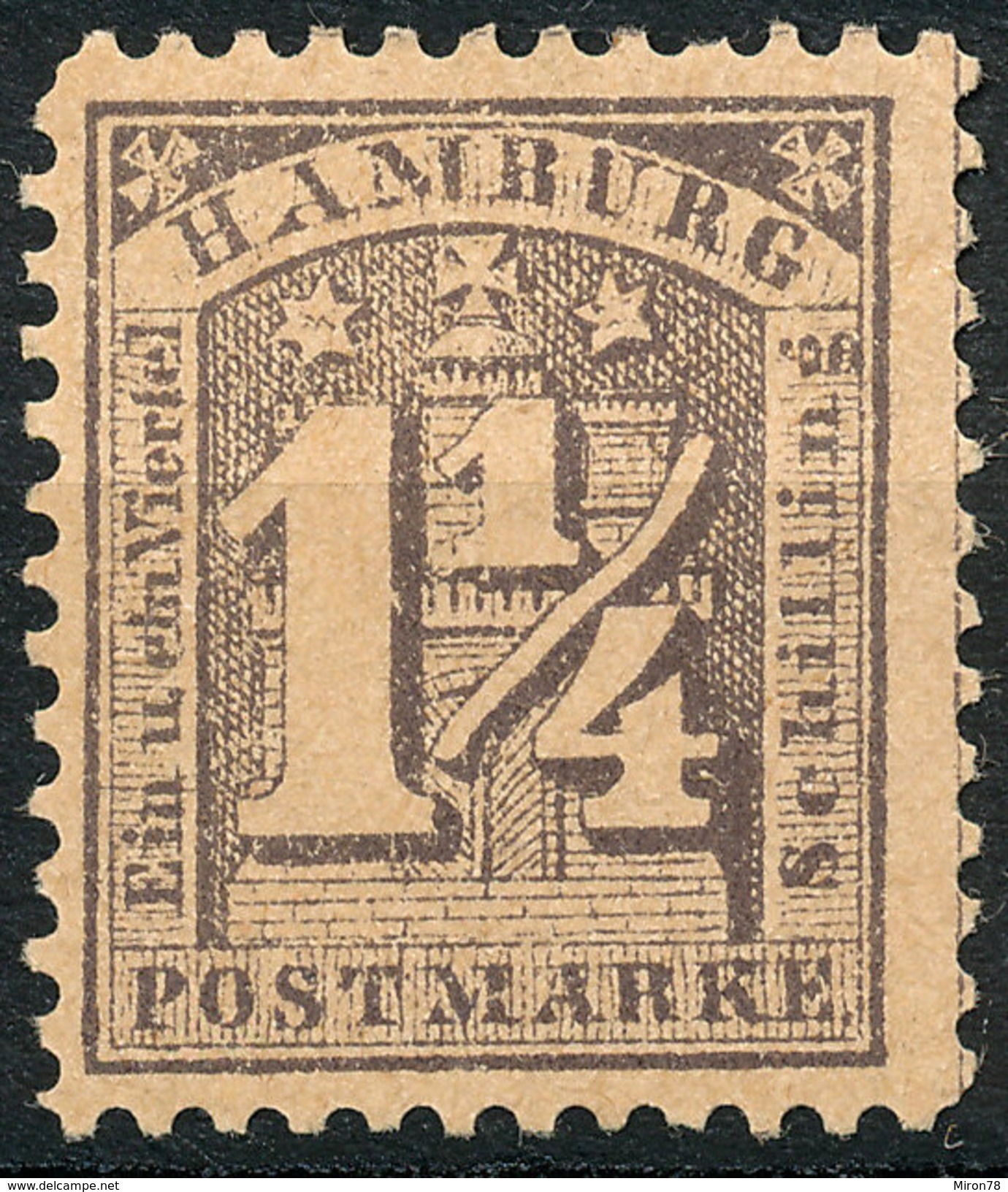 Stamp German States  Hamburg 1 1/4s Mint Lot#1 - Hamburg