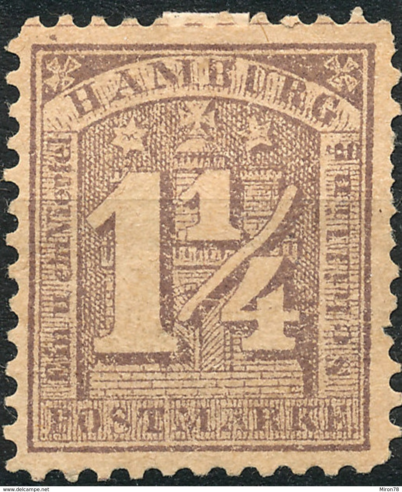 Stamp German States  Hamburg 1 1/4s Mint Lot#2 - Hamburg