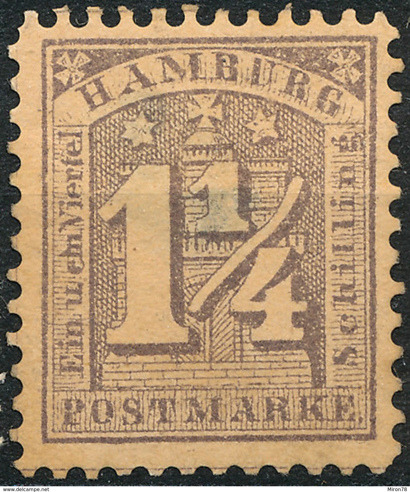 Stamp German States  Hamburg 1 1/4s Mint Lot#6 - Hamburg