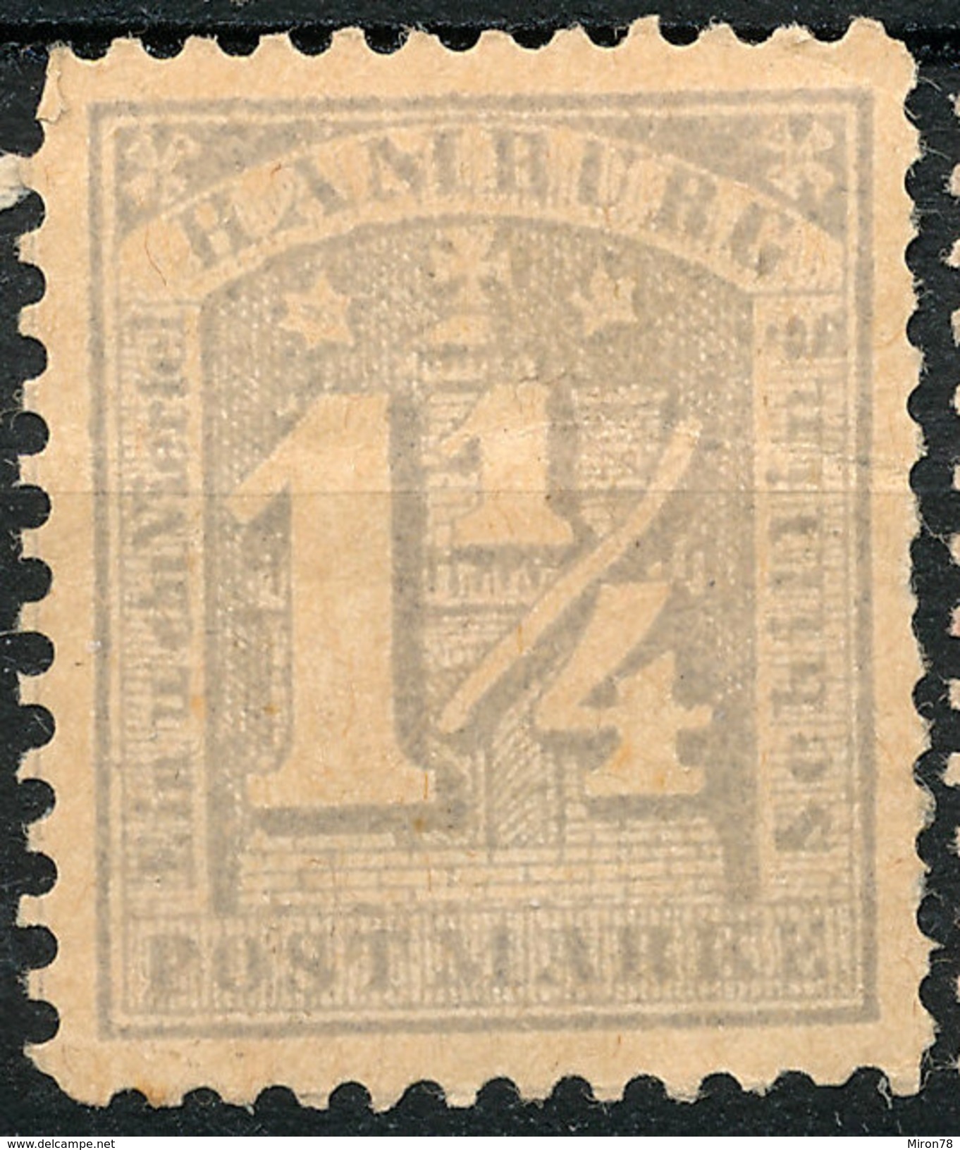 Stamp German States  Hamburg 1864-651 1/4s Mint Lot#13 - Hamburg