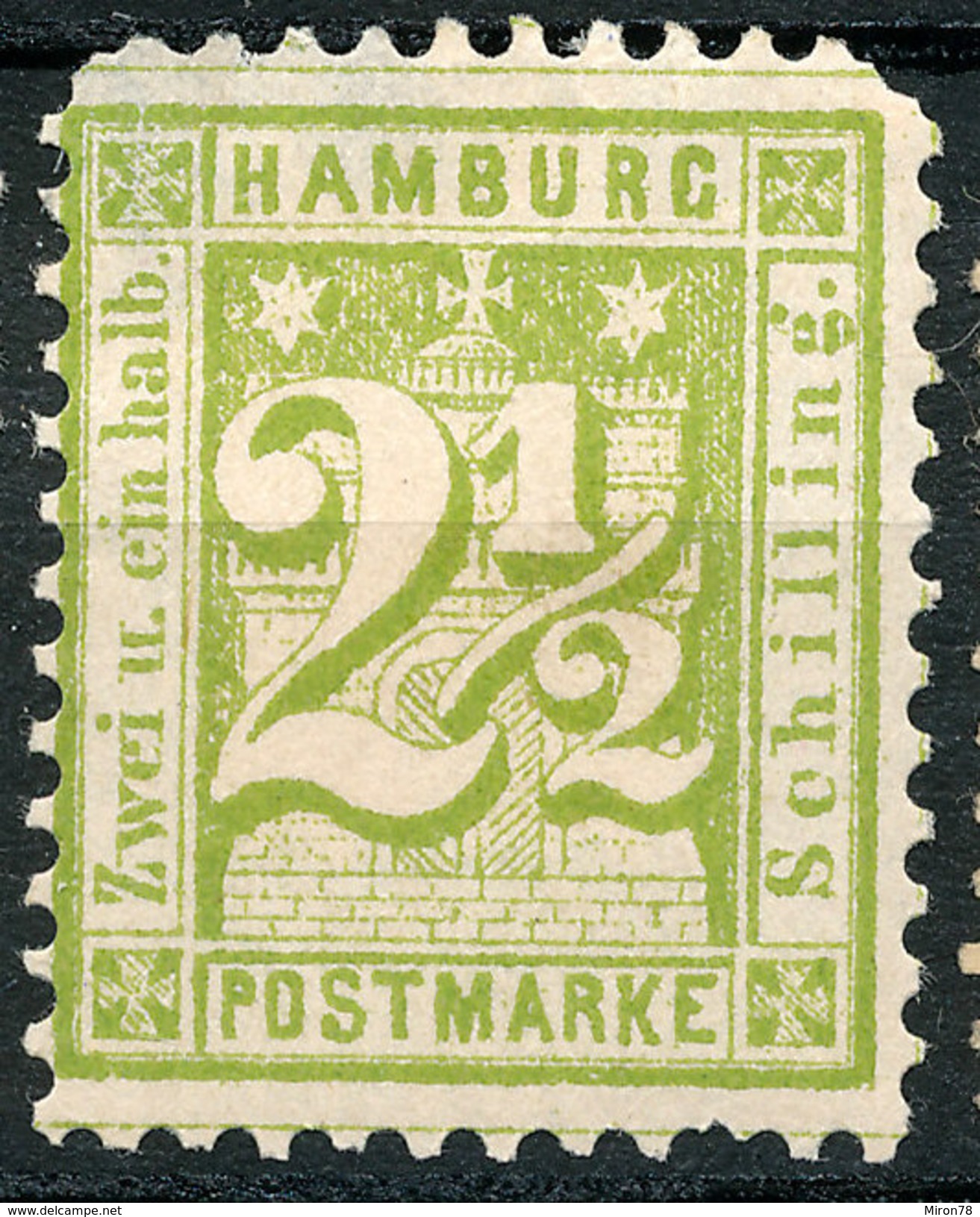 Stamp German States  Hamburg 1864-65 2 1/2s Mint Lot#25 - Hambourg