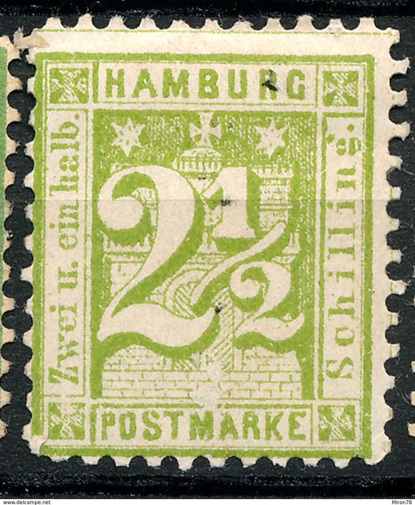 Stamp German States  Hamburg 1864-65 2 1/2s Mint Lot#26 - Hambourg