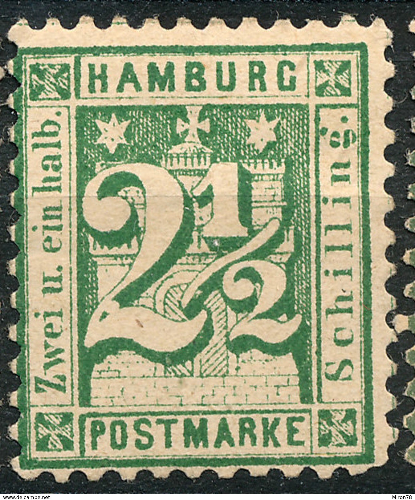 Stamp German States  Hamburg 1864-65 2 1/2s Mint Lot#35 - Hambourg