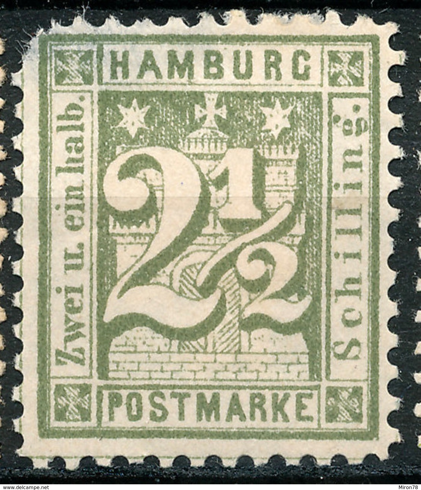 Stamp German States  Hamburg 1864-65 2 1/2s Mint Lot#39 - Hambourg