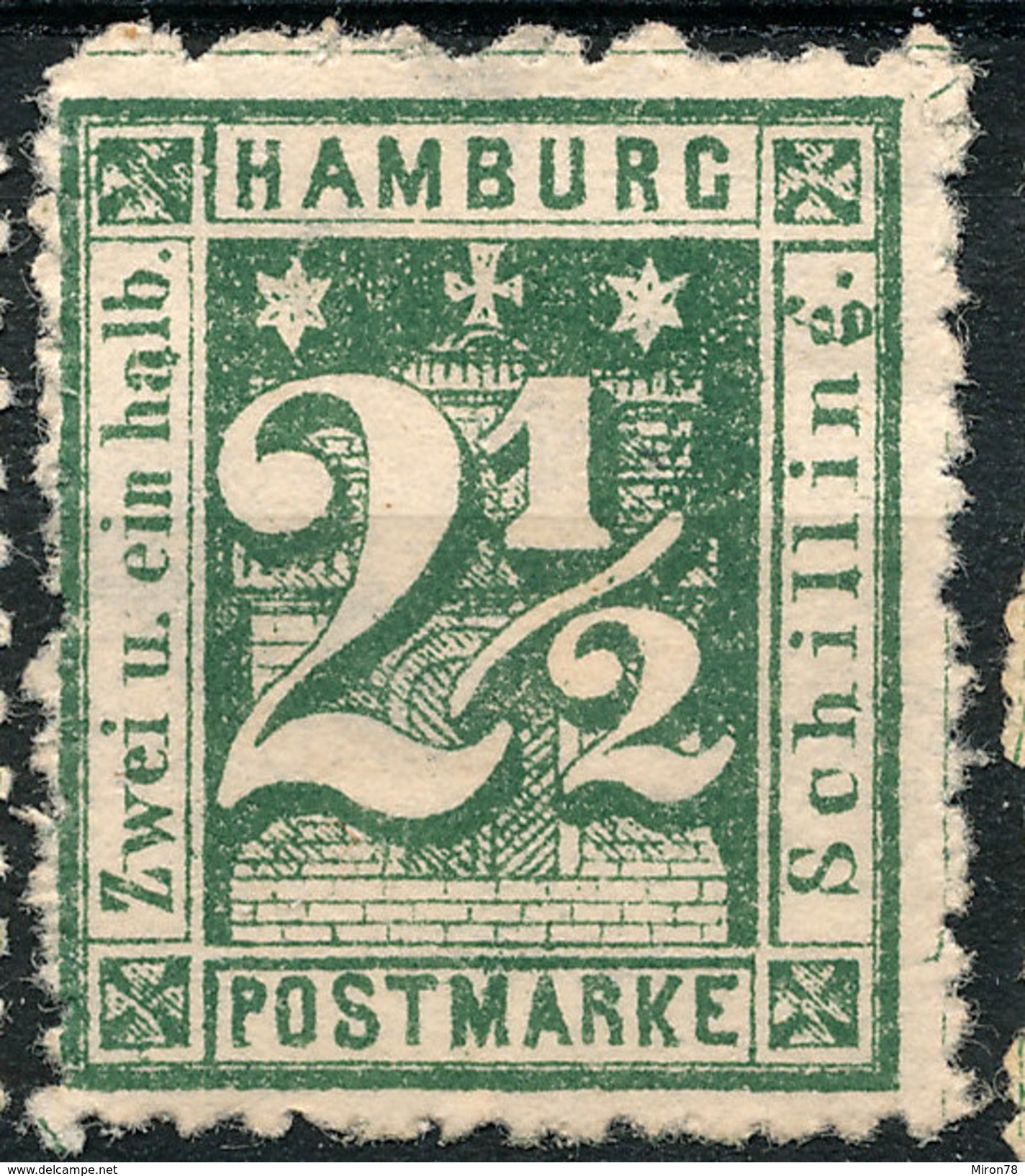 Stamp German States  Hamburg 1864-65 2 1/2s Mint Lot#41 - Hambourg