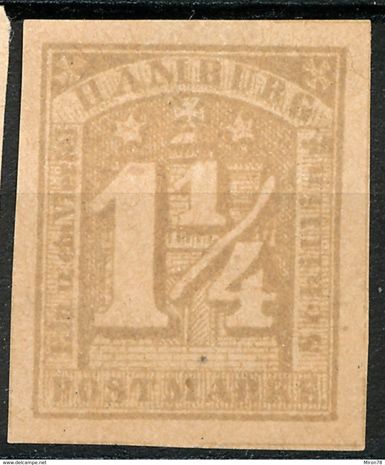 Stamp German States  Hamburg 1864 1 1/4s Imperf Mint Lot#50 - Hamburg