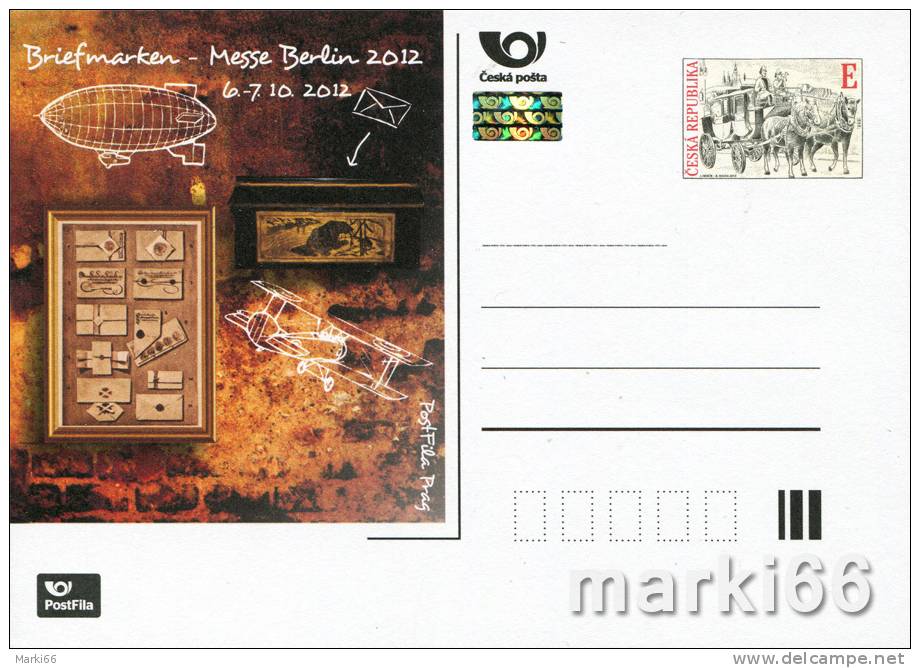 Czech Republic - 2012 - Stamp Exhibition  Berlin'2012 - Mint Official Exhibition Postcard With Hologram - Postkaarten