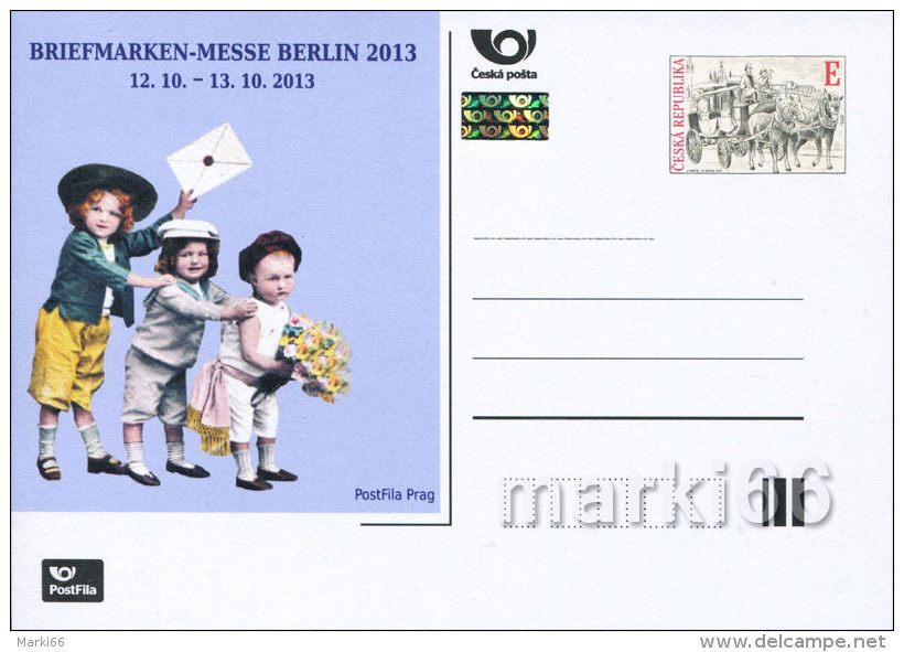 Czech Republic - 2013 - Berlin 2013 Stamp Exhibition - Postcard With Hologram And Original Stamp - Cartes Postales