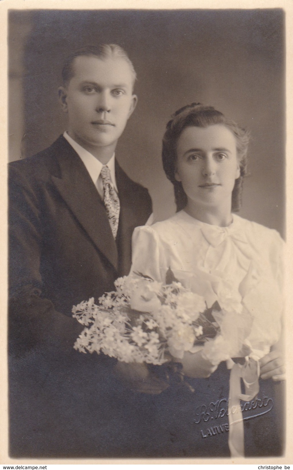 Postkaart, Fotokaart, Poserend Koppel, Huwelijksfoto ?,  (pk31869) - Couples