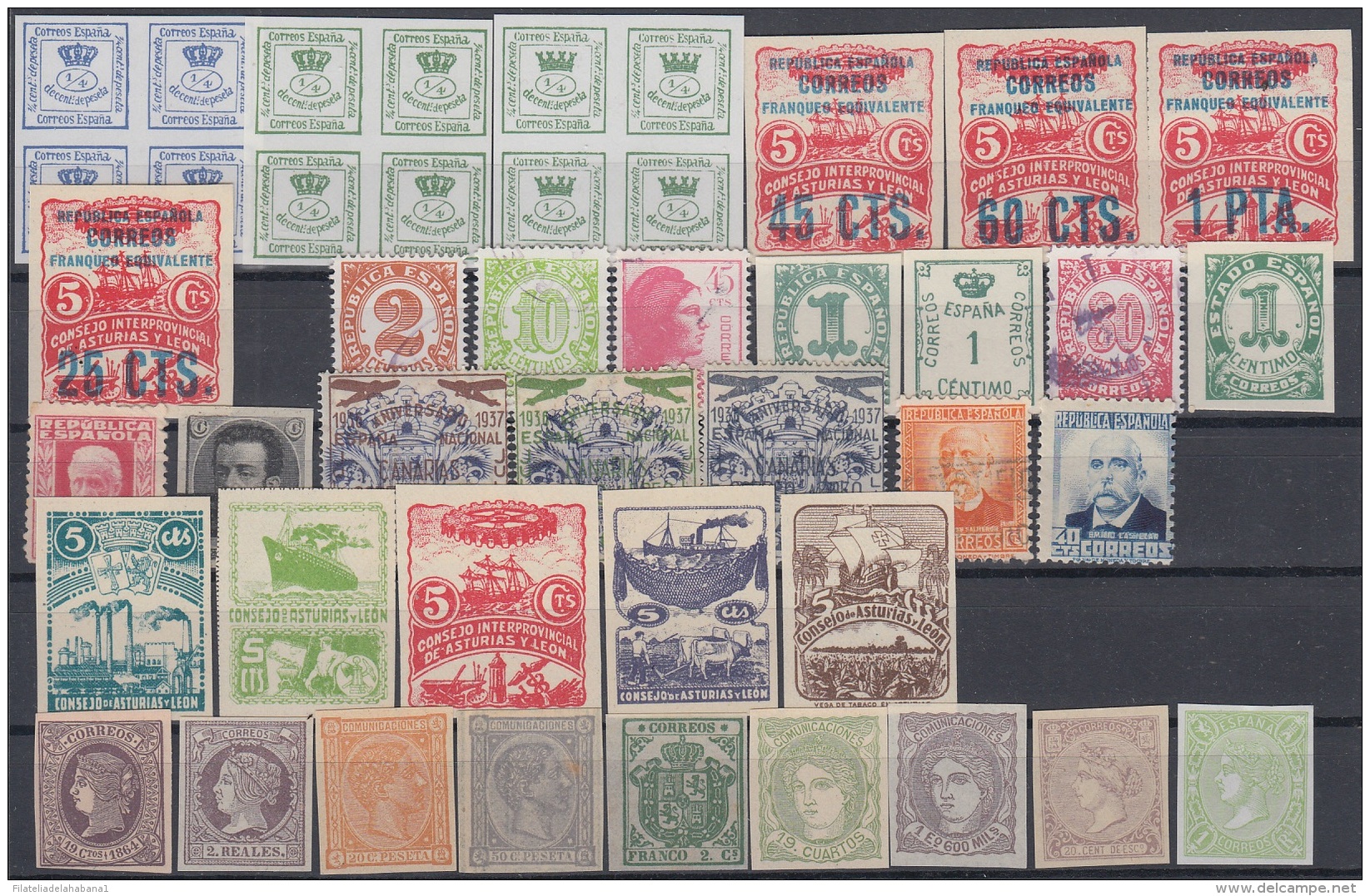 FAC-101 ESPAÑA SPAIN. SEGUI OLD FACSIMILE REPRODUCTION. LOT OF 126 DIFFERENT STAMPS. - Proofs & Reprints