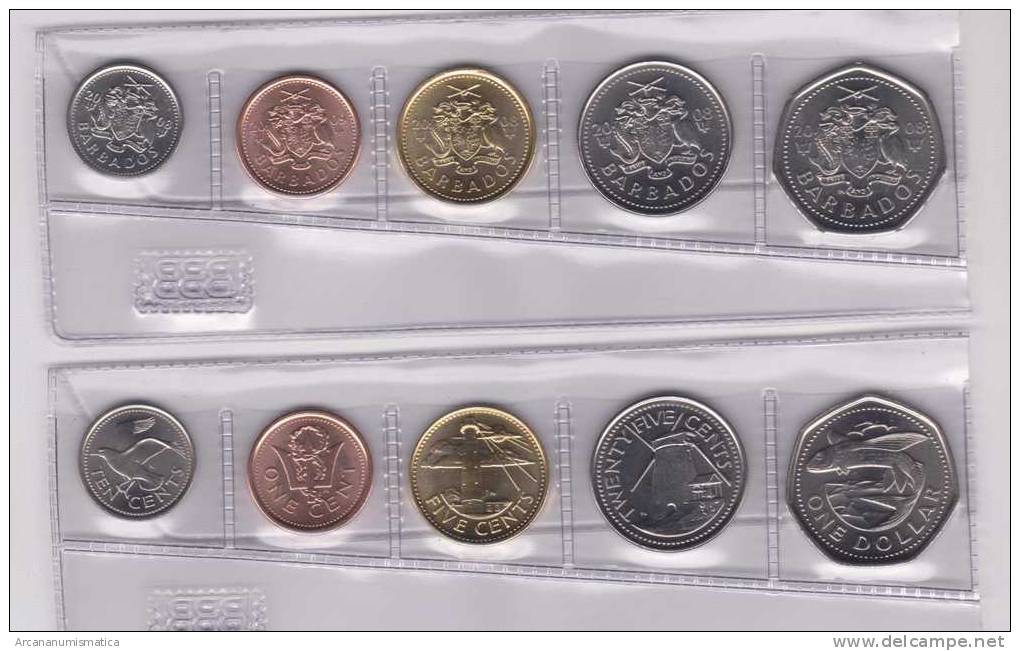 BARBADOS  Set/Tira 5 Monedas/Coins  2.008/09   SC/UNC       DL-9583 - Barbados