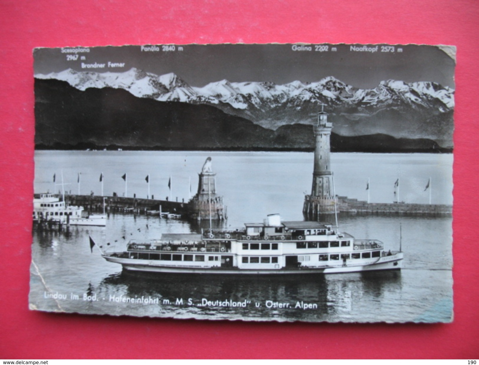 Lindau Im Bod.Hafeneinfahrt M.M.S.Deutschland U.Osterr.Alpen - Steamers