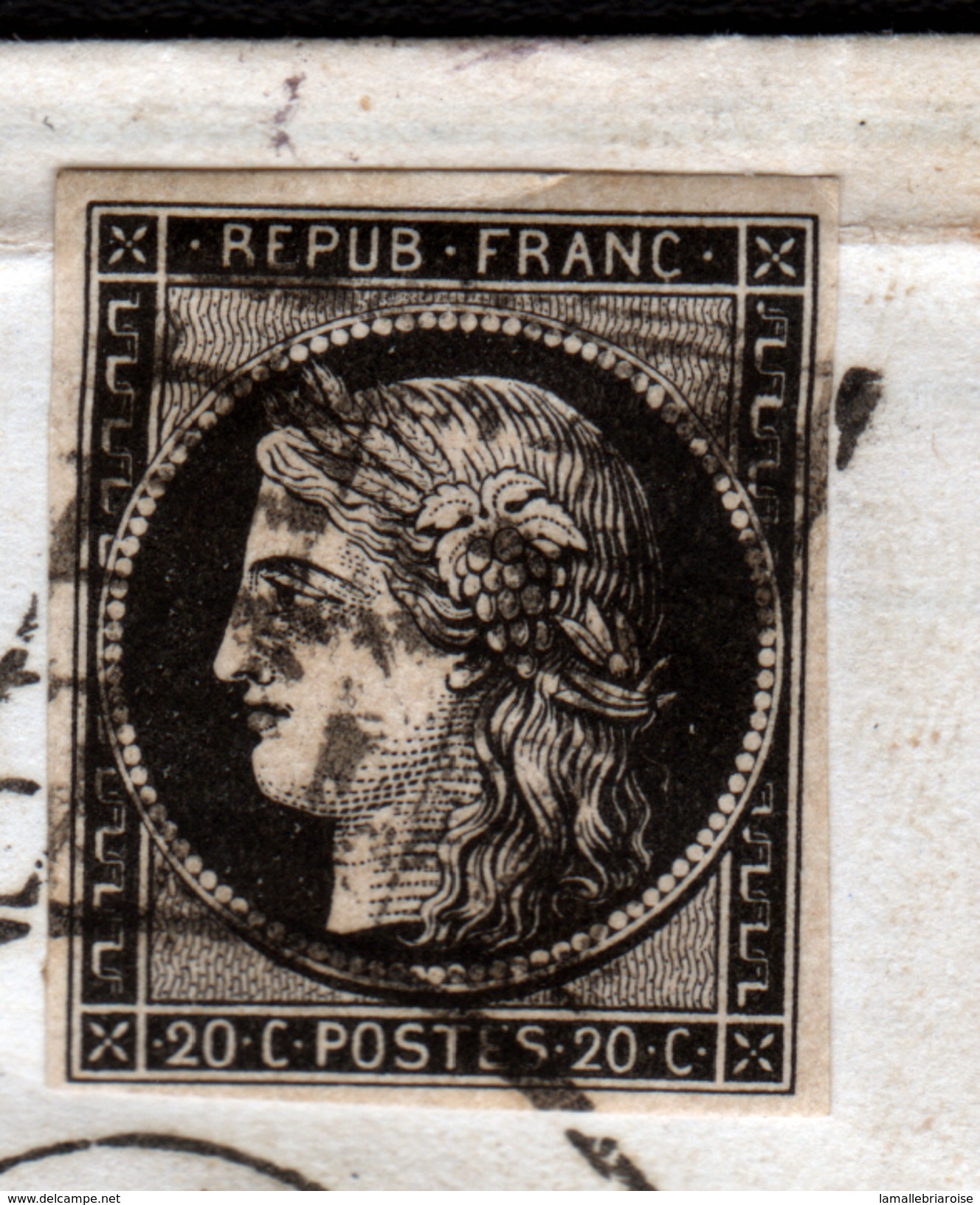 LETTRE  AVEC CORRESPONDANCE DE ALAIS (ALES) 20C NOIR OBL GRILLE, CACHET A DATE TYPE 13 DU 17 SEPT 1849 - 1849-1876: Période Classique