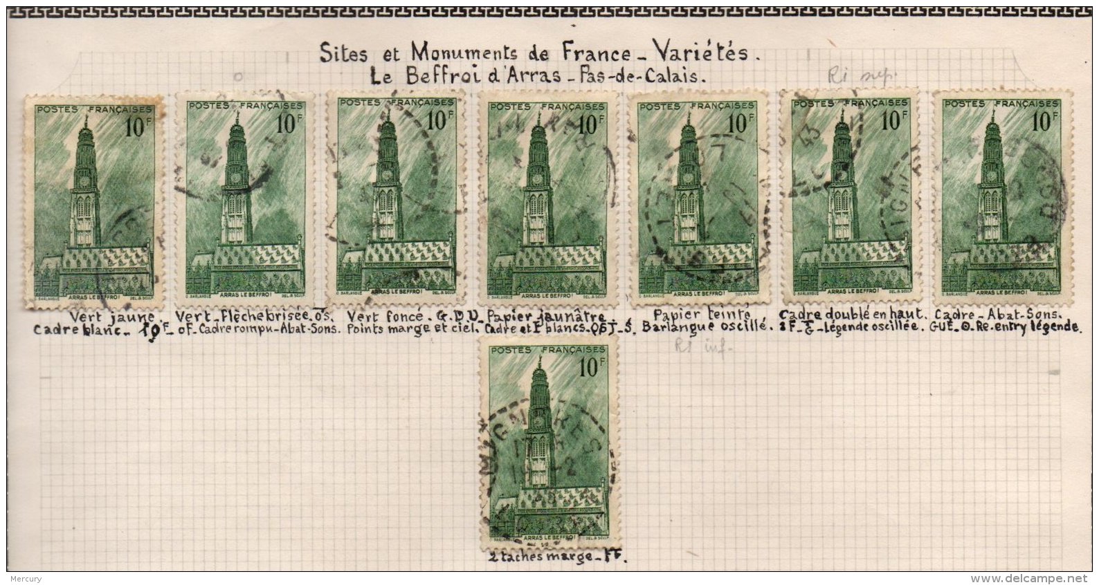 FRANCE - Beffroi D'Arras - Bel Ensemble De Variétés - Used Stamps