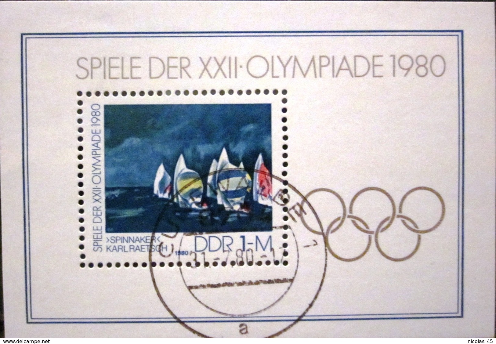 Allemagne République Démocratique - BF 58 Oblitéré - Jeux Olympiques Moscou 1980 - Autres & Non Classés